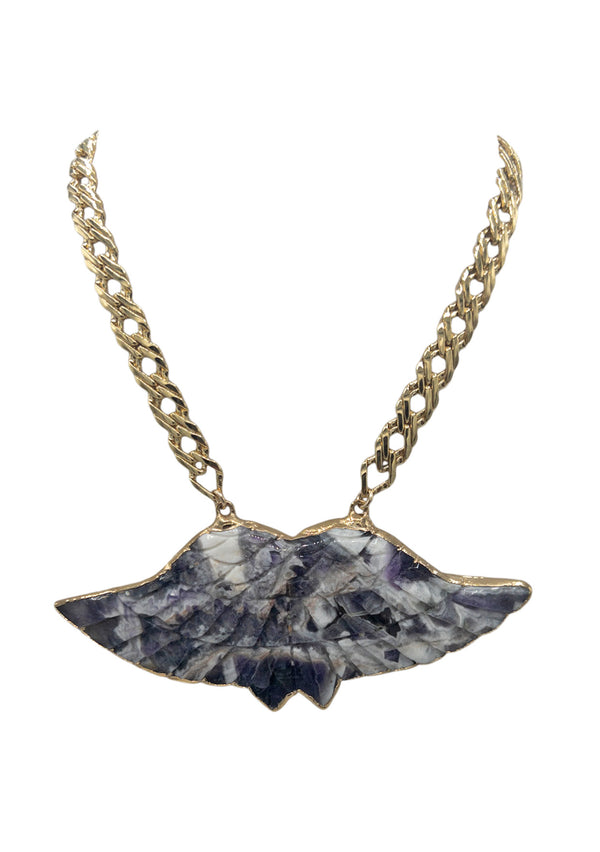Angel Wings in Gold Foil Pendant Necklace