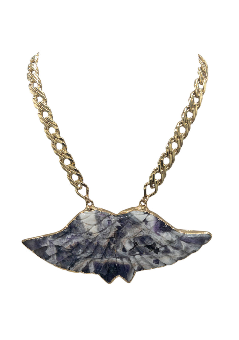 Angel Wings in Gold Foil Pendant Necklace