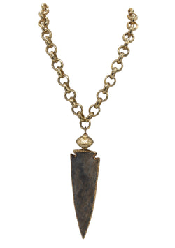 Arrowhead Gold Accent Pendant Necklace