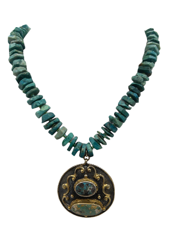 Chrysocolla Turquoise Pendant Necklace