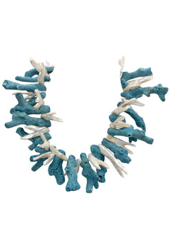 Blue Coral Pearl Branch Necklace