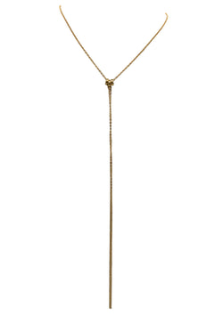 Gold Accent Long Drop Chain Necklace