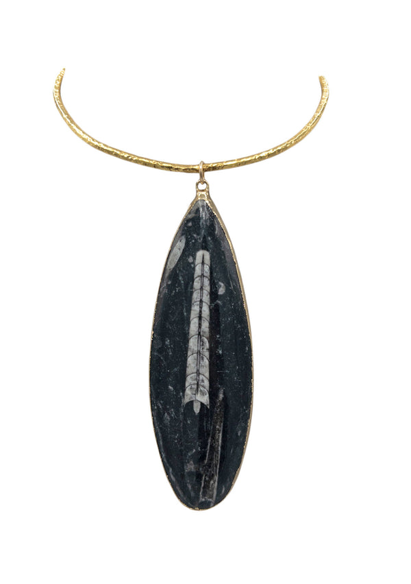 Kyanite in Gold Foil Pendant Necklace