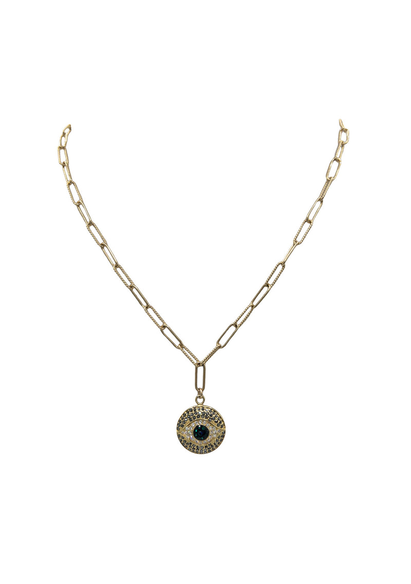 Diamond Illusion Eye Pendant Necklace