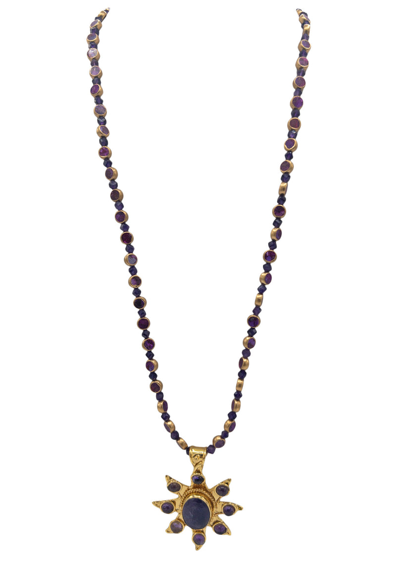 Amethyst Gold Pendant Necklace
