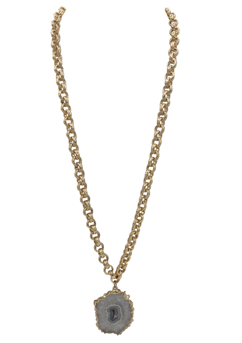 Stalactite in Gold Foil Pendant Necklace