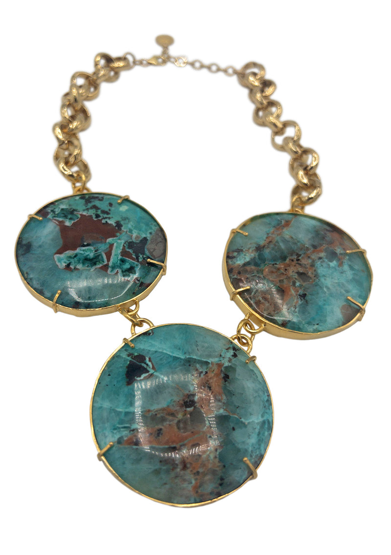 Triple Quartz Medallion Necklace