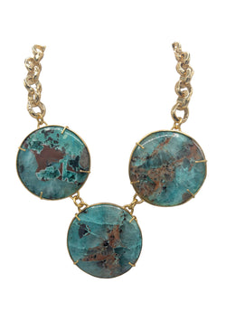 Triple Quartz Medallion Necklace