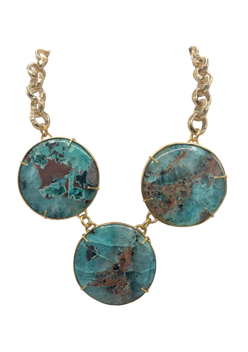Triple Quartz Medallion Necklace
