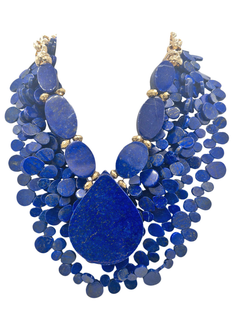 Denim Lapis Pendant Necklace
