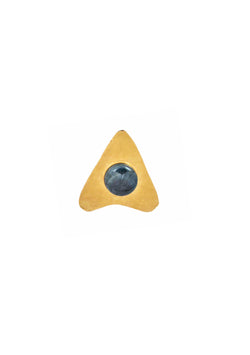 Blue Kyanite Gold Triangle Ring