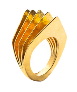 Hammered Open Fan Ring