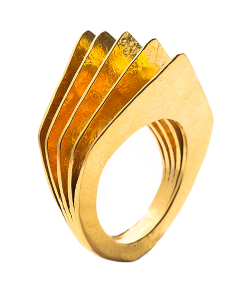 Hammered Open Fan Ring