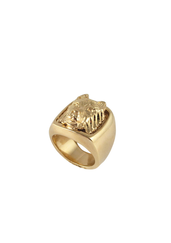 Gold Wolf Ring