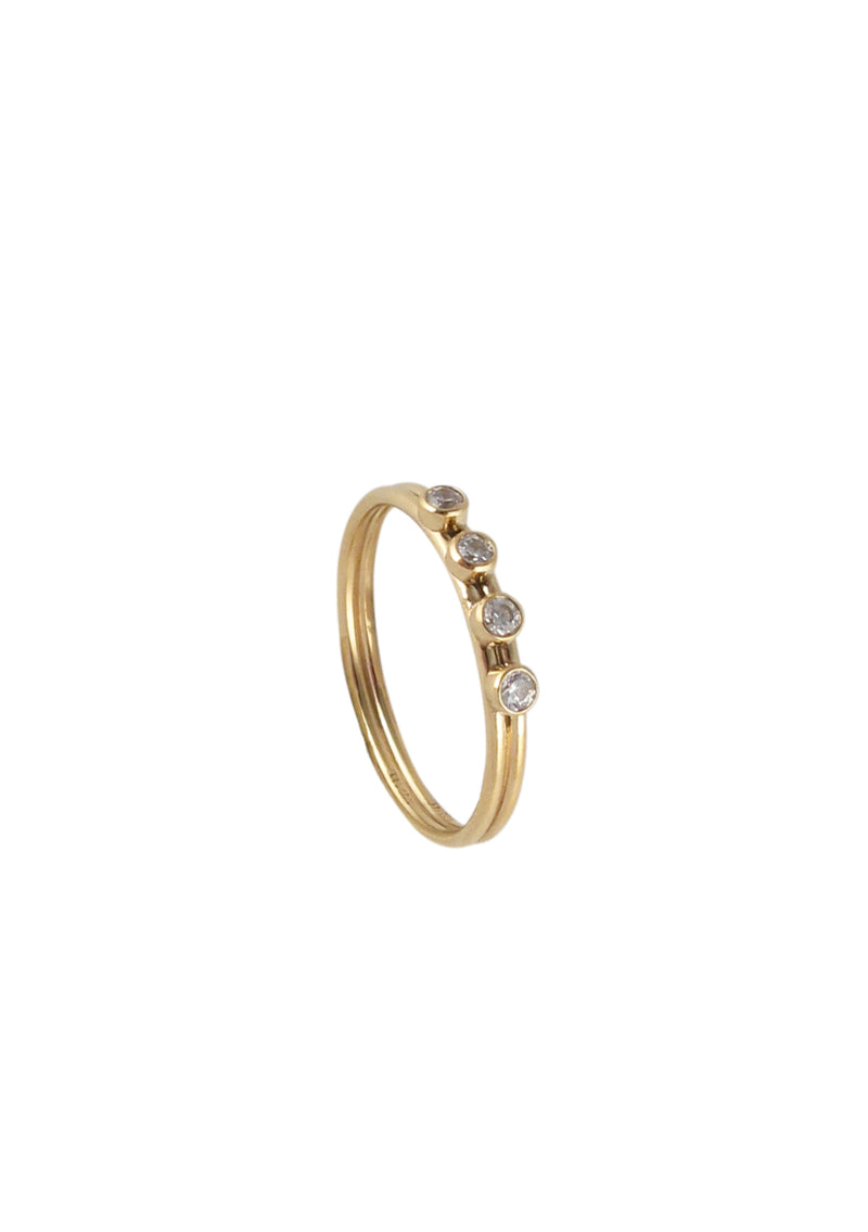 4 CZ Gold Ring