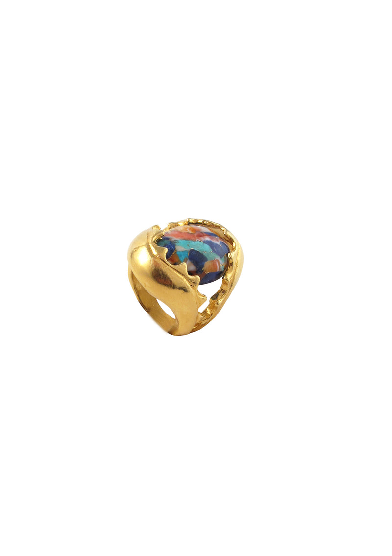 Multicolor Gold Jaw Ring