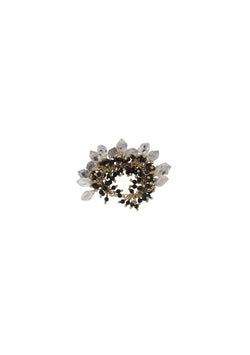 Herkimer Diamond Black Spinel Cluster Ring
