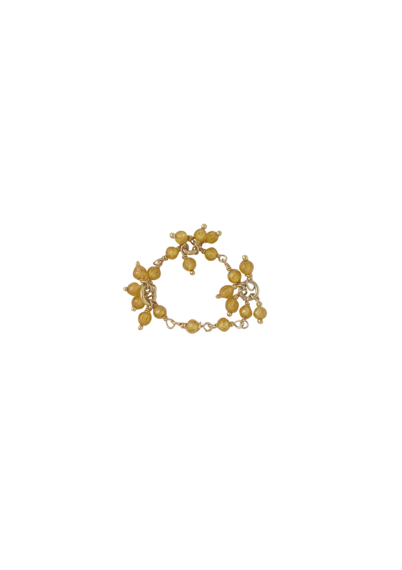Yellow Quartz Gold Cluster Ring