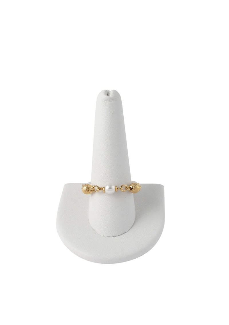 Pearl Gold Sparkle Ring