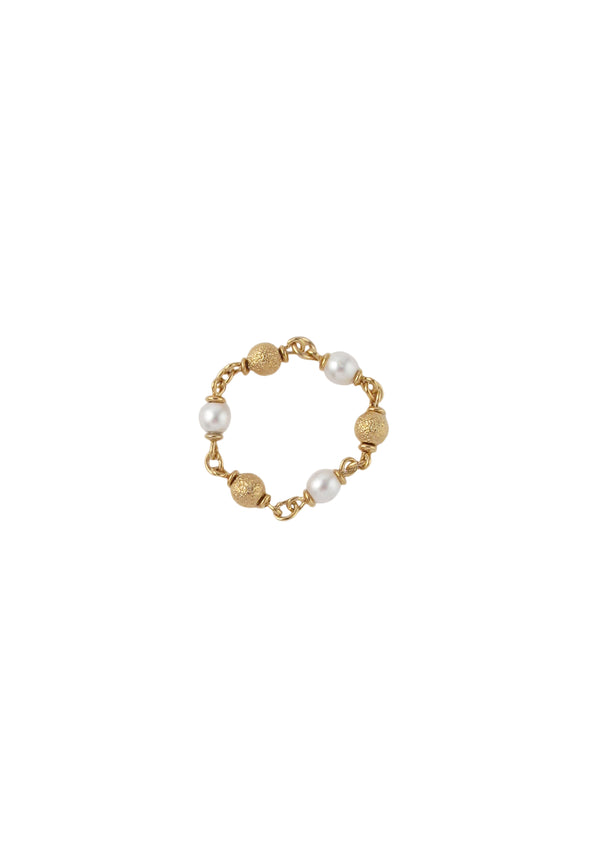 Pearl Gold Sparkle Ring