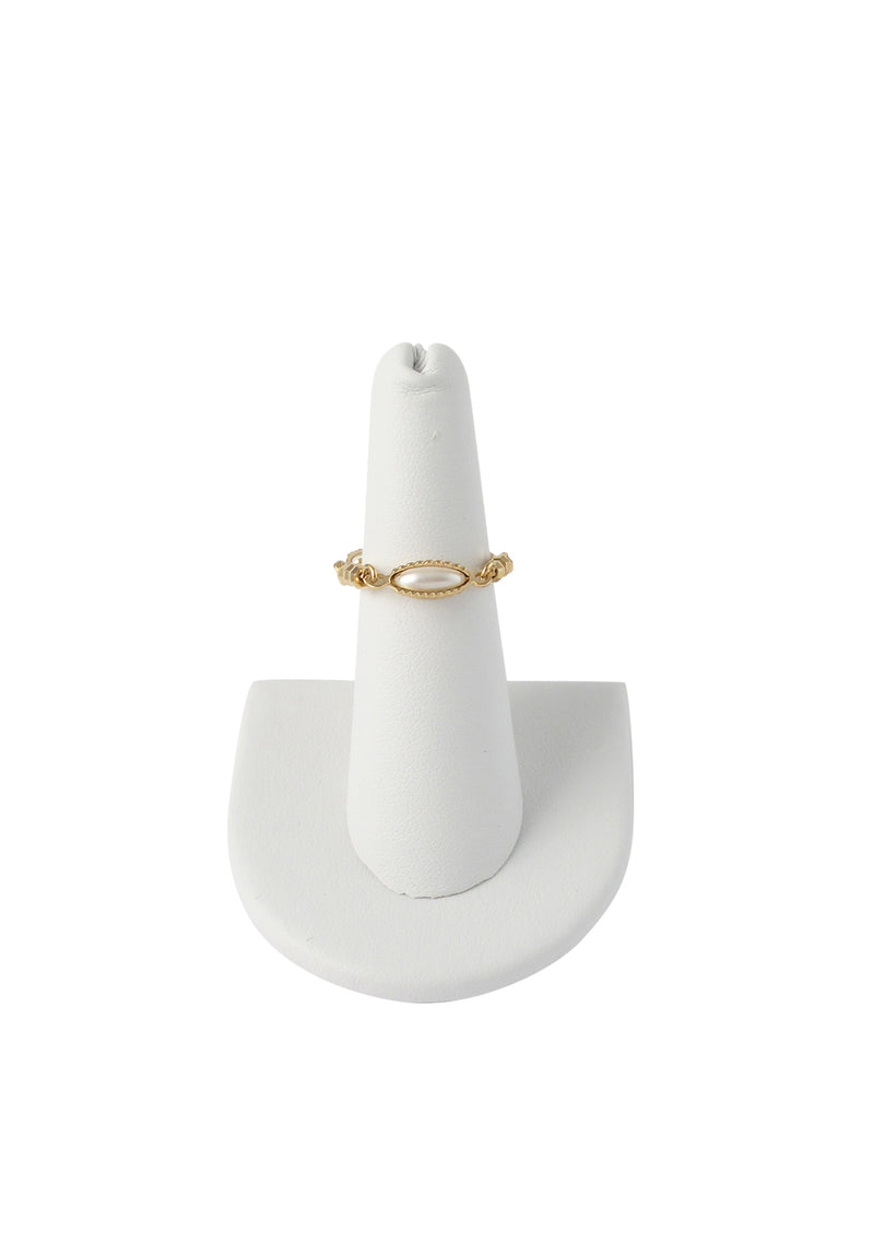 Rice Caged Pearl Gold Ring