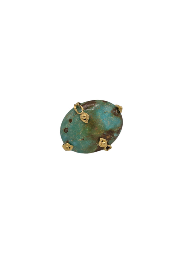 Natural Peruvian Turquoise HANDMADE Gold Setting Ring