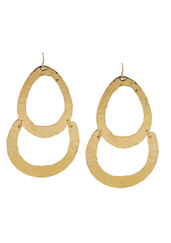 Large Hammered Gold Earrings