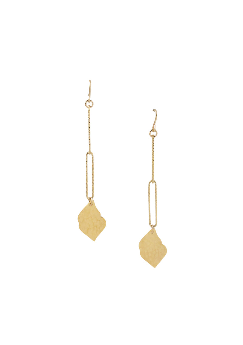 Gold Leaf Italian Link Earrings