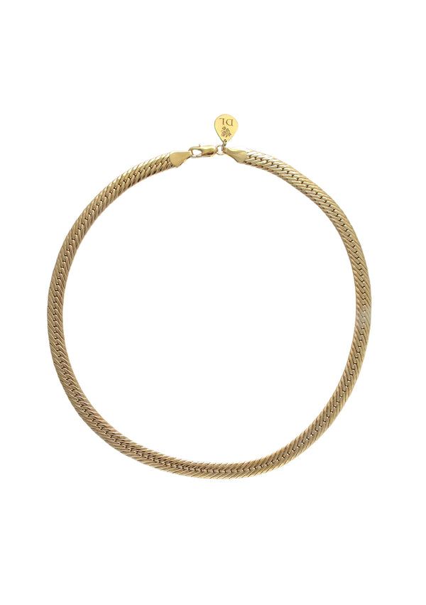 Gold Herringbone Chain Necklace